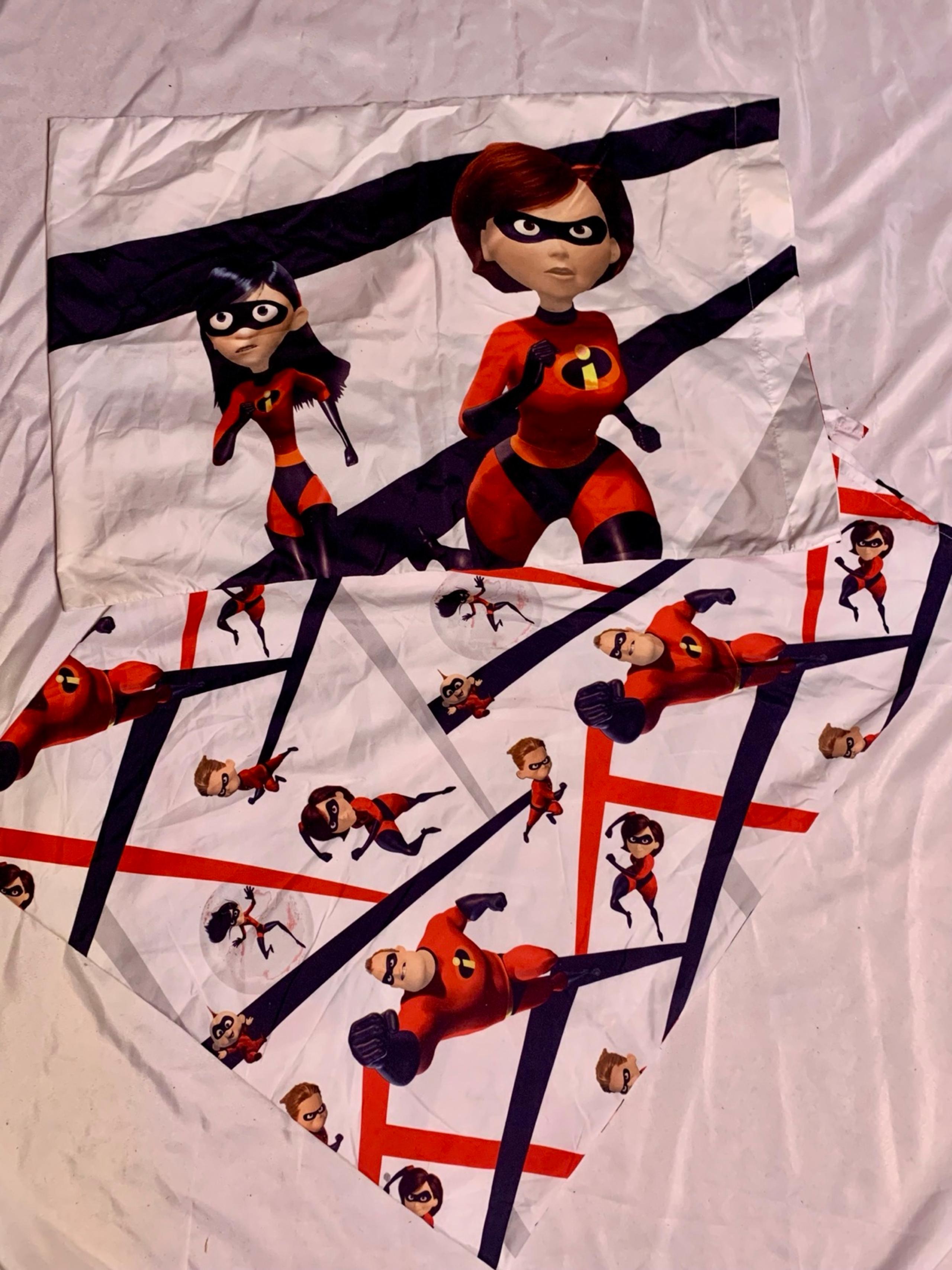 Set Of 2 Disney/Pixar Incredibles Standard Pillow Case Double & Twin Flat