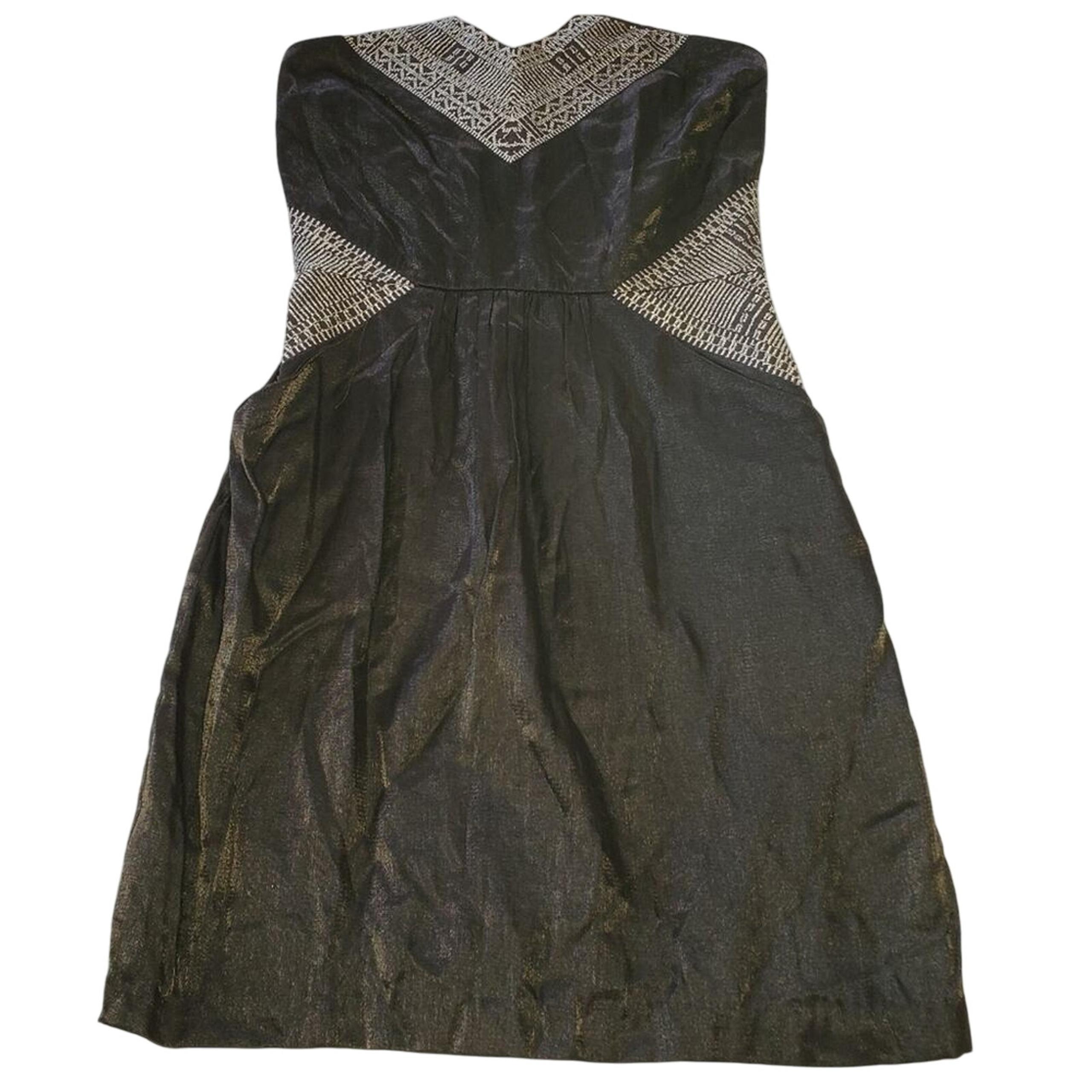Ecote Green and Gold Glimmer Sheath Cocktail Dress Cream Embroidered Size XS