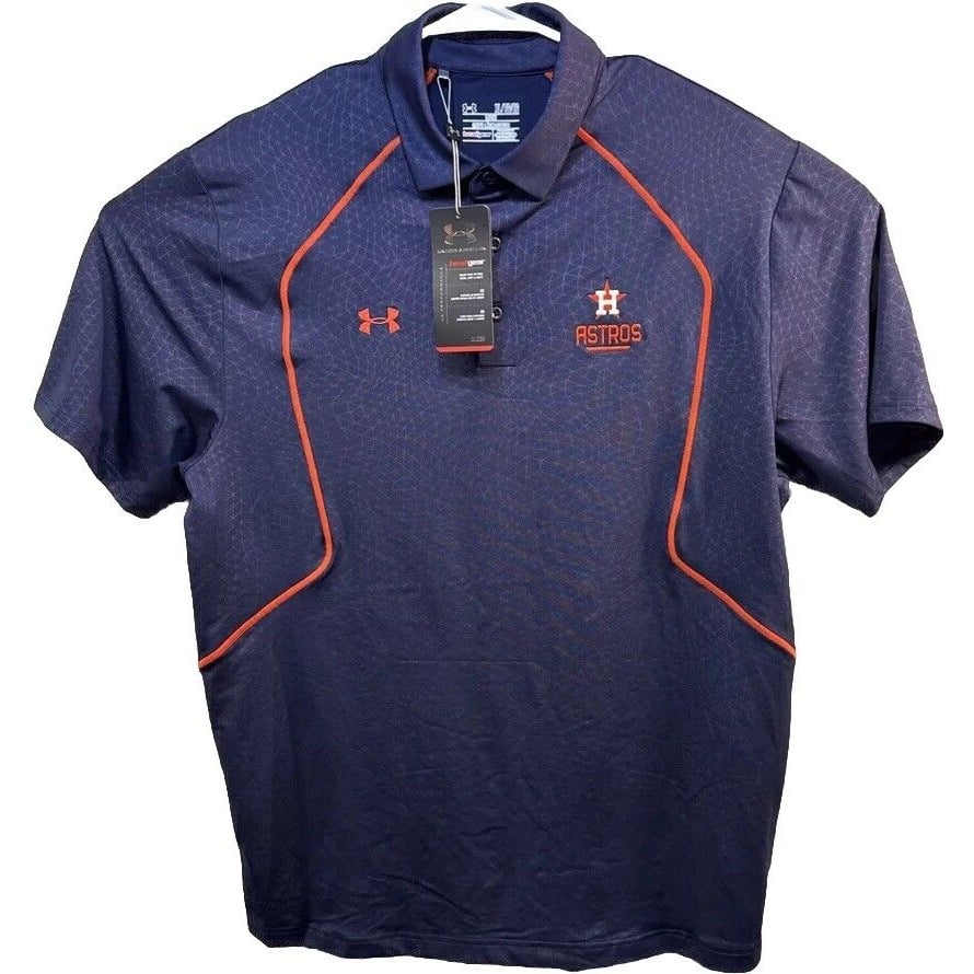 Under Armour Polo Shirt Houston Astros XL Blue Orange Colors , Golf,Baseball