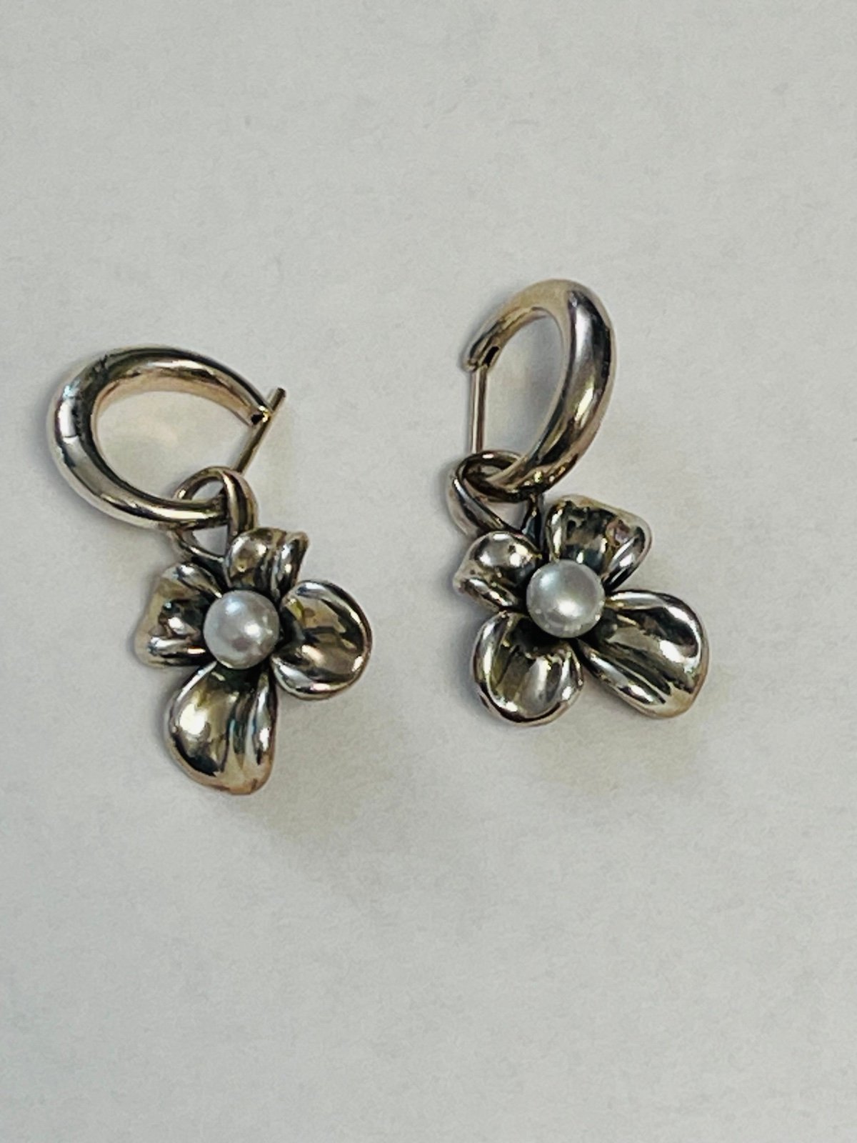 Ann King Sterling Silver Orchid Earrings