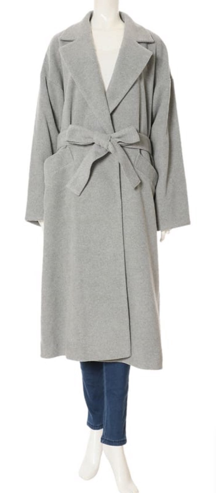 Fifth Oversized Wool Coat Tie Belt