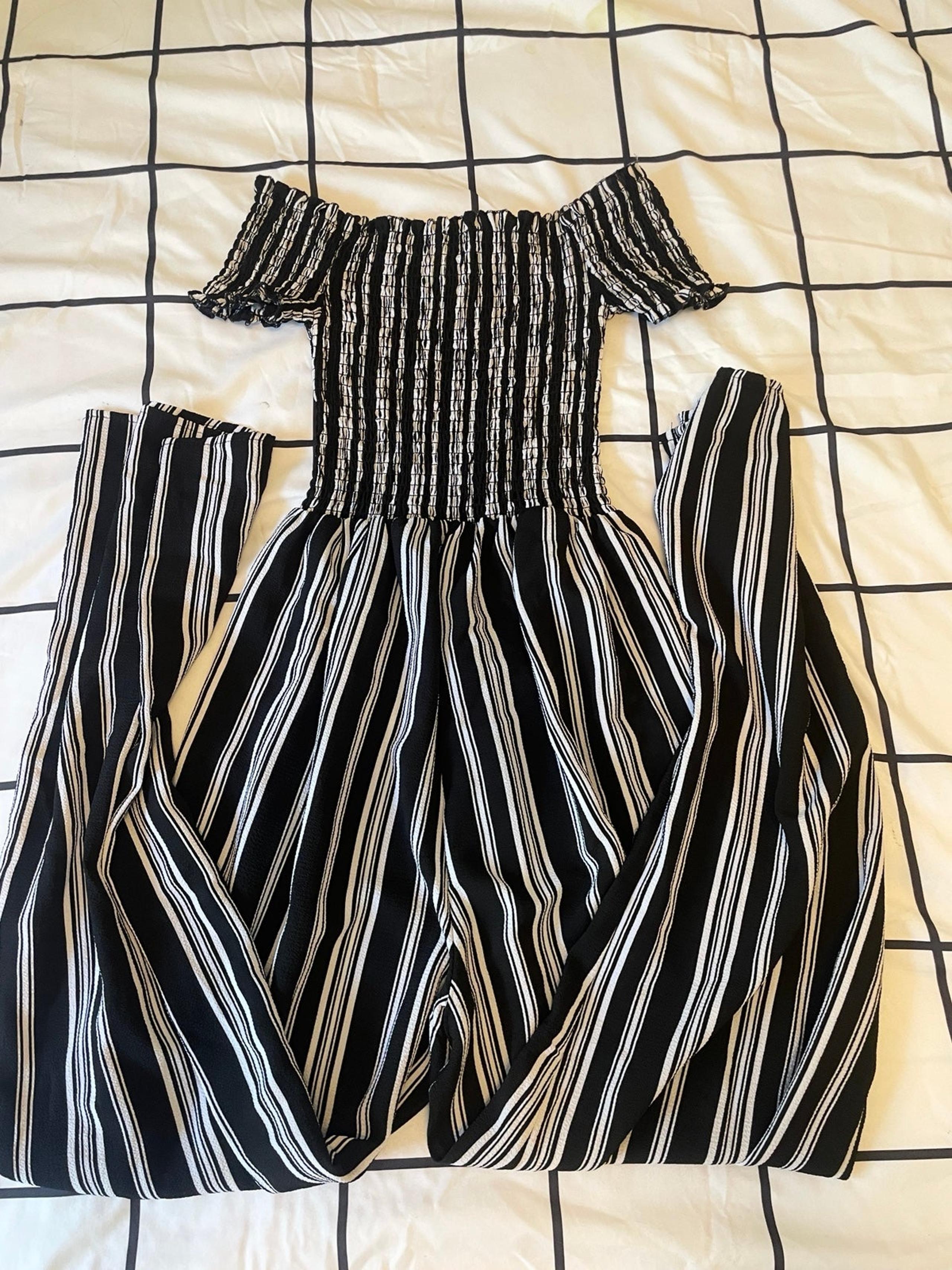 Off the shoulder Striped Jumpsuit