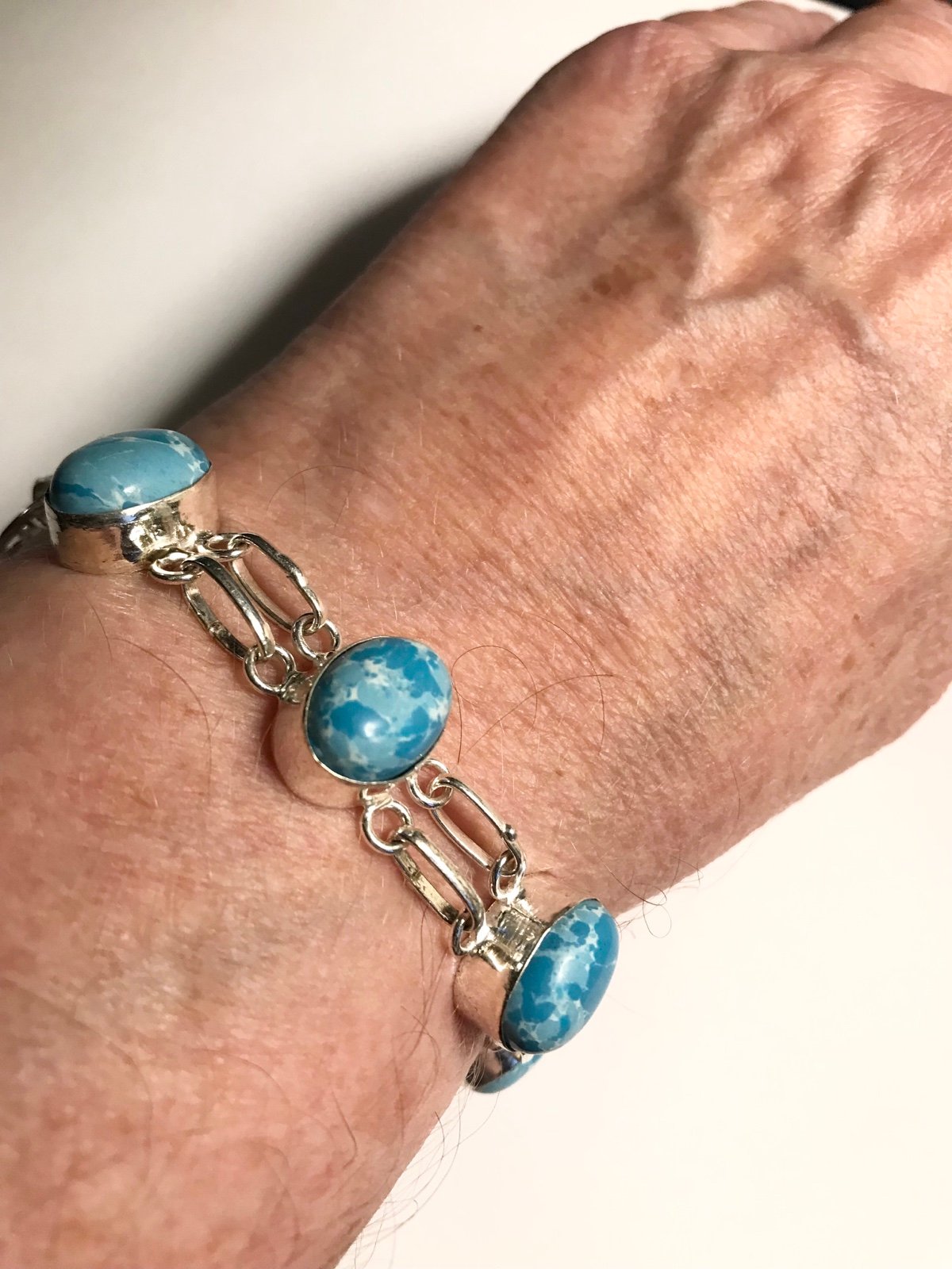 Larimar 925 Sterling Silver Bracelet