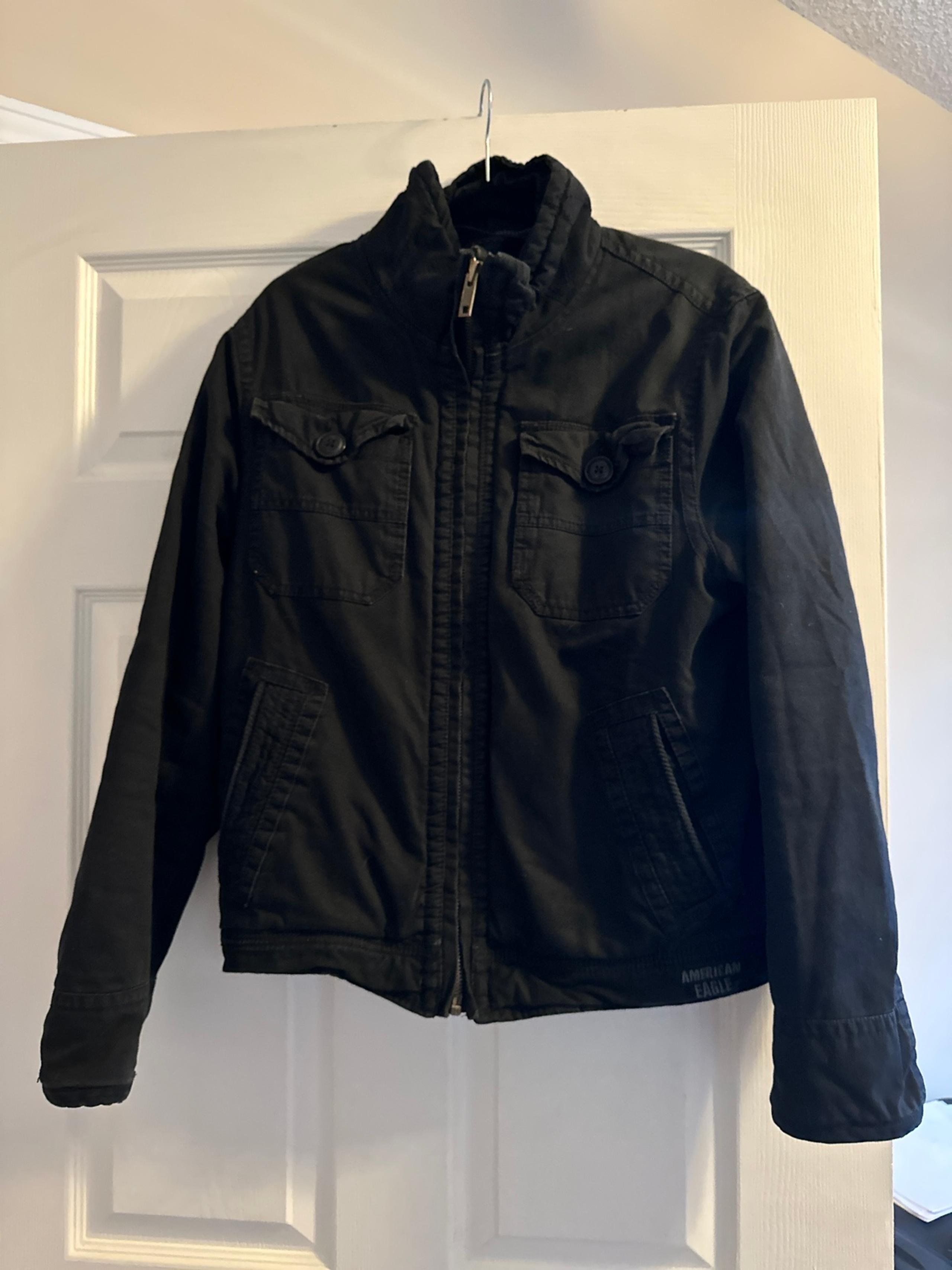 American Eagle men’s black military jackety