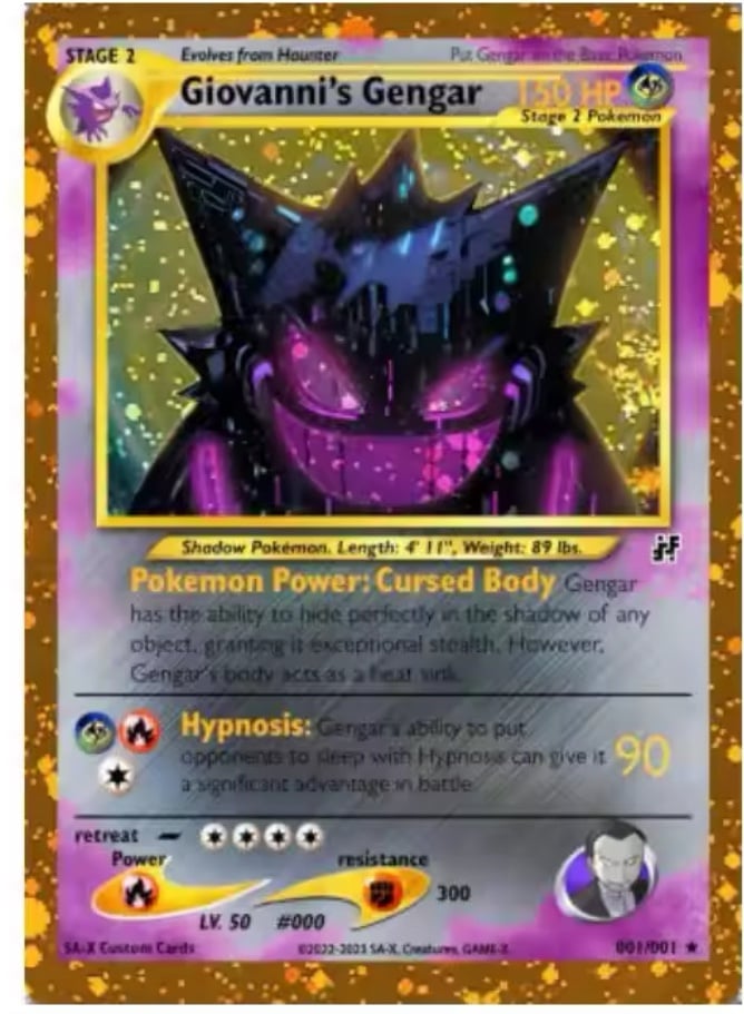 Pokemon Custom 1/1 Secret Rare GEM
