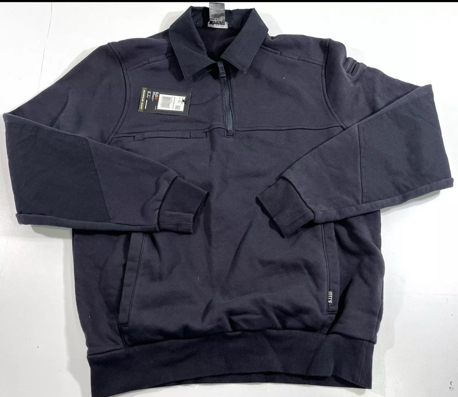 511 TACTICAL 72535 1/4 ZIP JOB SHIRT WITH CANVAS 2.0 FIRE NAVY SMALL New With Ta