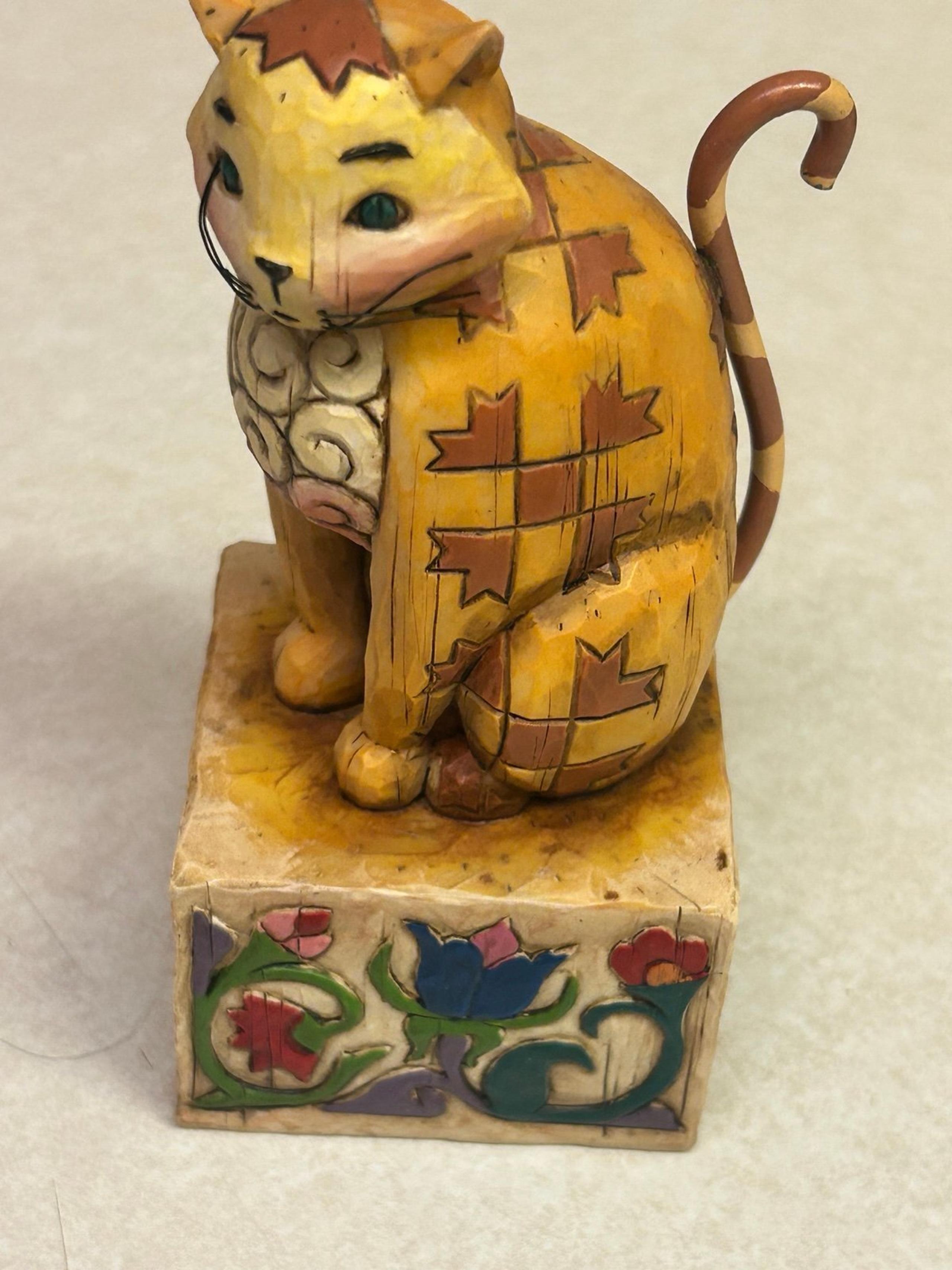2003 Enesco Jim Shore Jasper Handmade heartwood creek  Yellow Cat Figurine