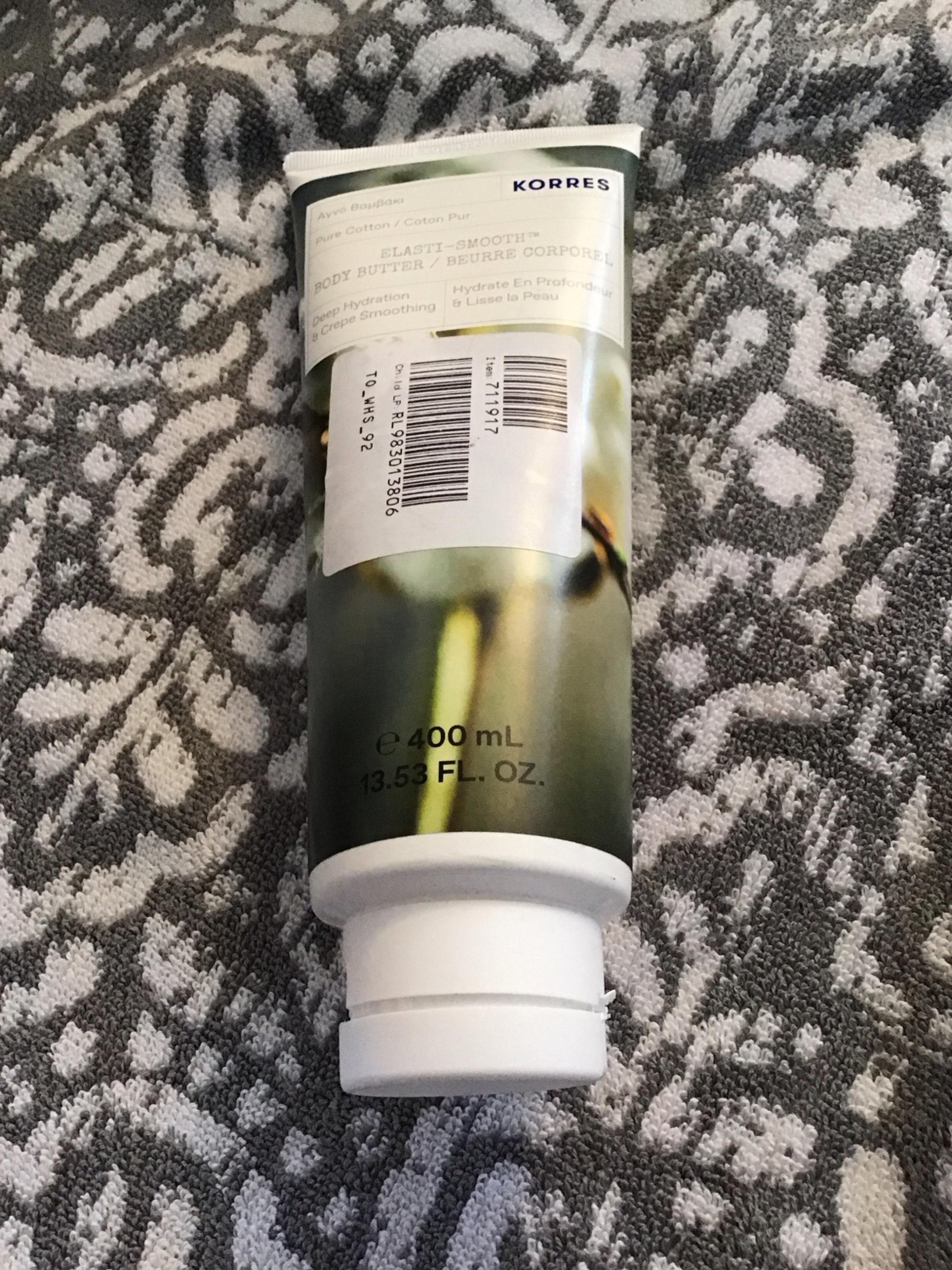 Korres body butter, pure cotton, new, cap is broken