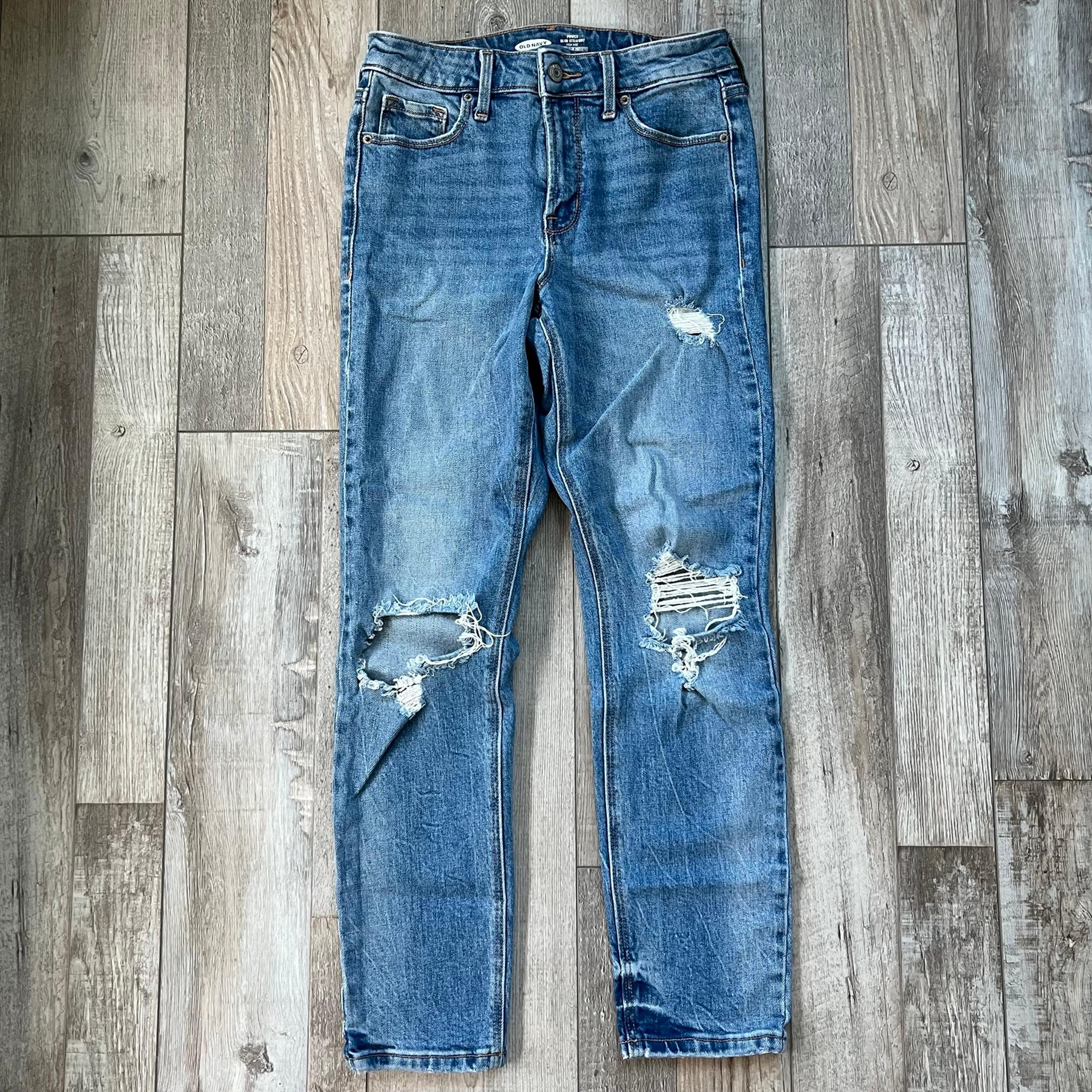 Old Navy Women’s Power Slim Straight High Rise Jeans Size 4