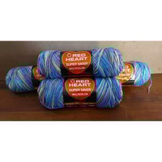 Red Heart Super Saver Yarn Monet Varigated 4 Skeins 4 Medium 5oz 278 Yards
