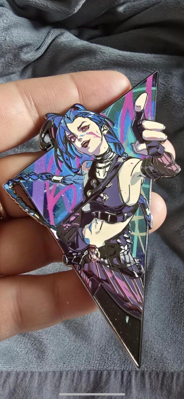 Jinx League Of Legends Black Nickel HunterFlowerPin