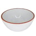 Large Heavy Ceramic Salad Serving Mixing Bowl w/Brown Terra Cotta Rope Edge | Ma
