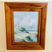 Signed Lighthouse Ocean Beach Nautical Painting Raw Pine Frame Vintage Lighthous