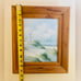 Signed Lighthouse Ocean Beach Nautical Painting Raw Pine Frame Vintage Lighthous