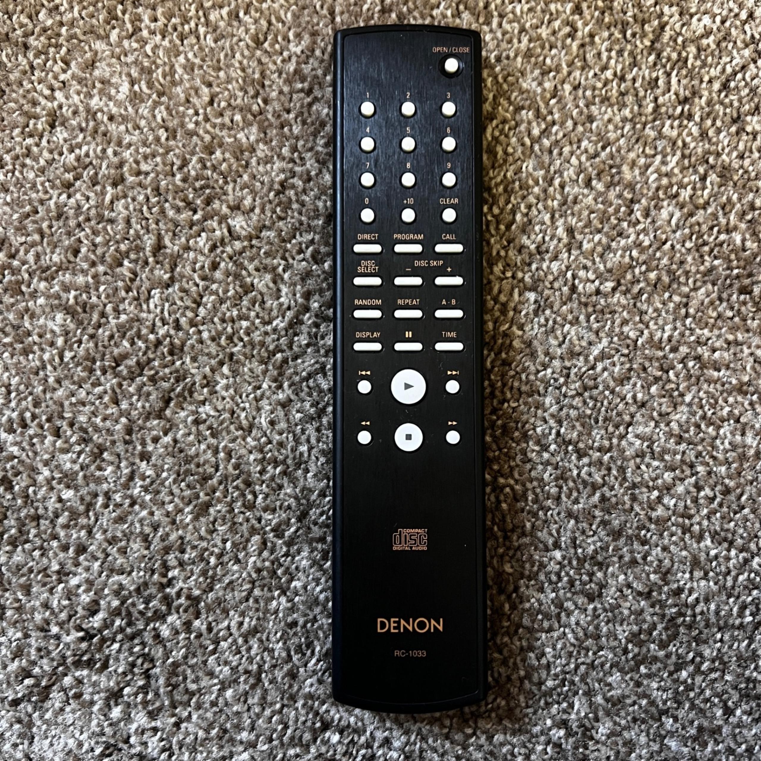 Denon RC-1033 Remote Control, Black - OEM for CD Players DCM290 DCM390 DCM27+