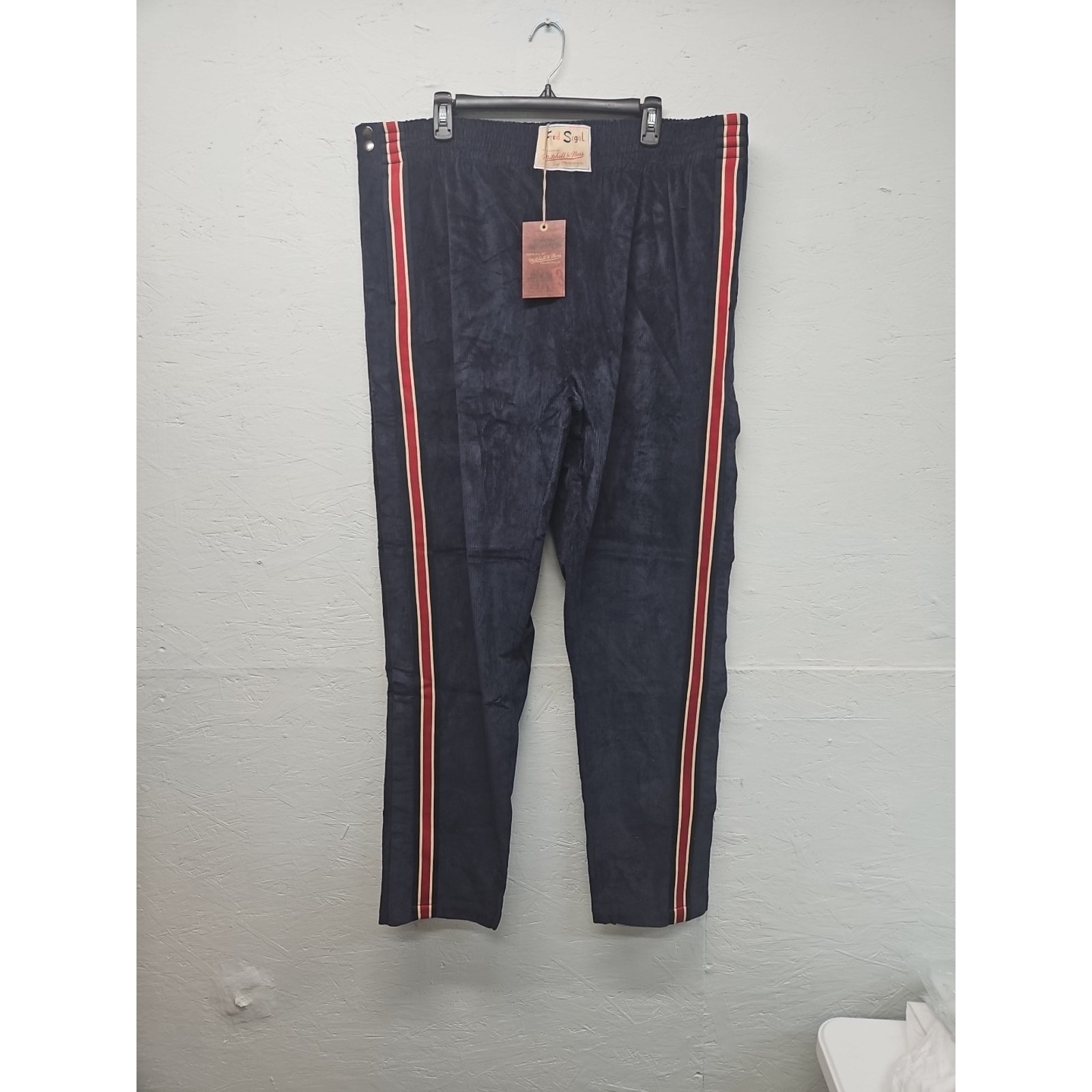 Mitchell & Ness Fred Segal 2XL Navy Corduroy Tear Away Pants Stretch Waist 218