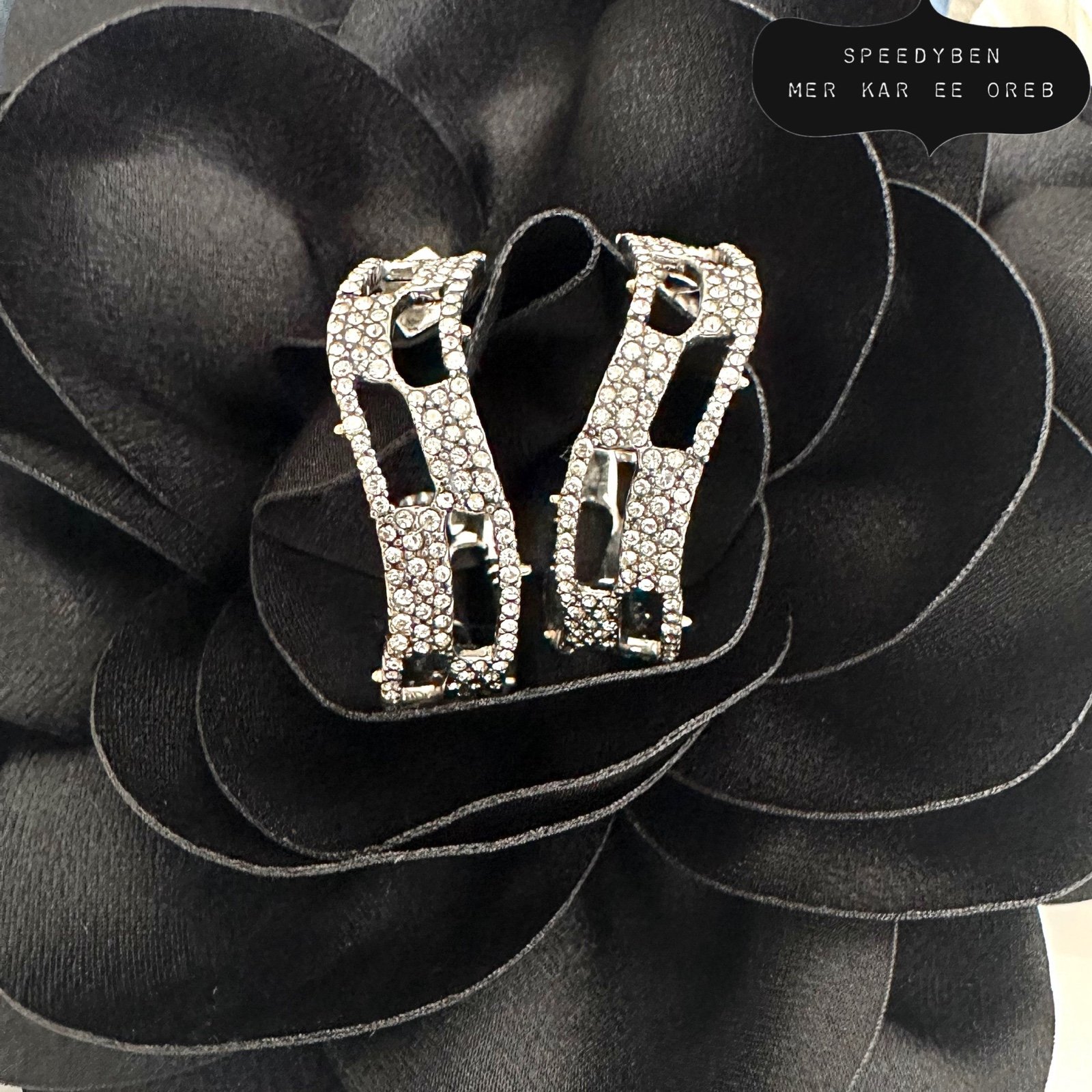 Alexis Bittar Pave Checkerboard Hoop Earrings