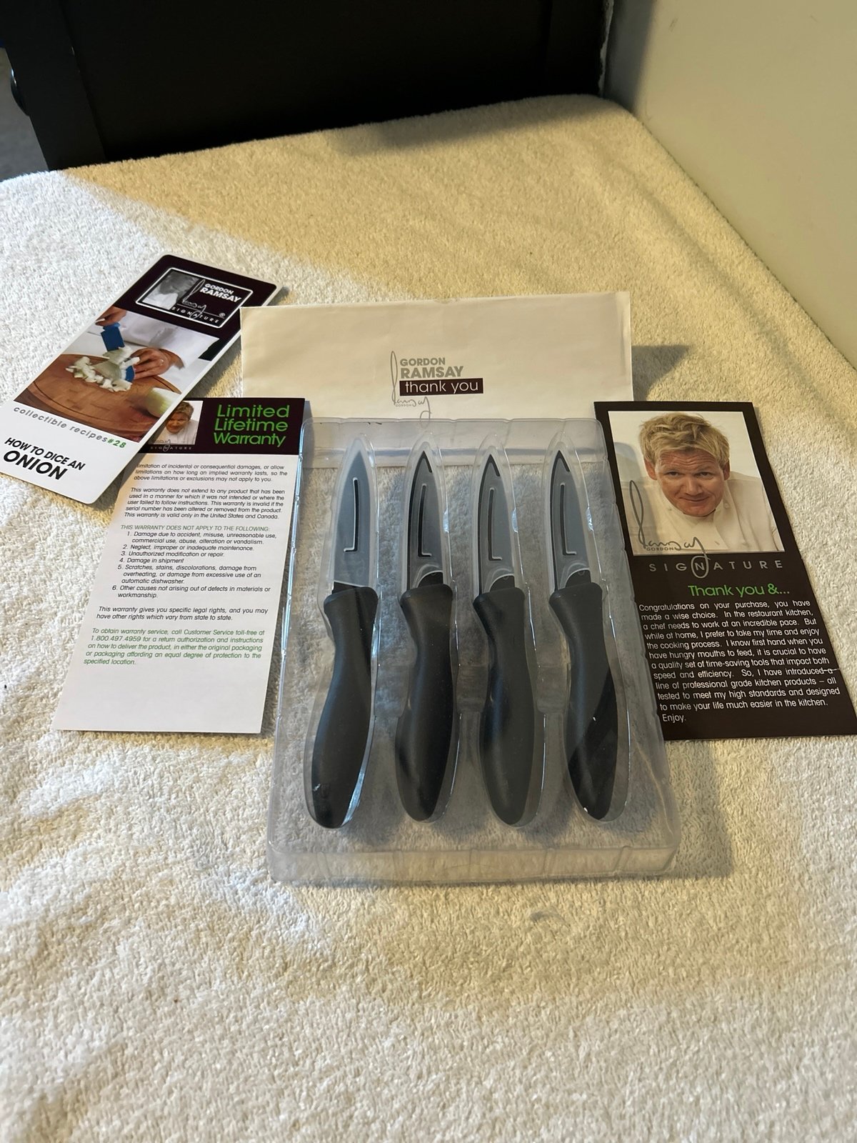 Gordon Ramsay Paring Knife 3.5” Lot of 4. Black. New with inserts.