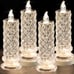 4Pack Battery Operated Candles with Rose Light Halo, (White, D 2.5 x H 7.2 )