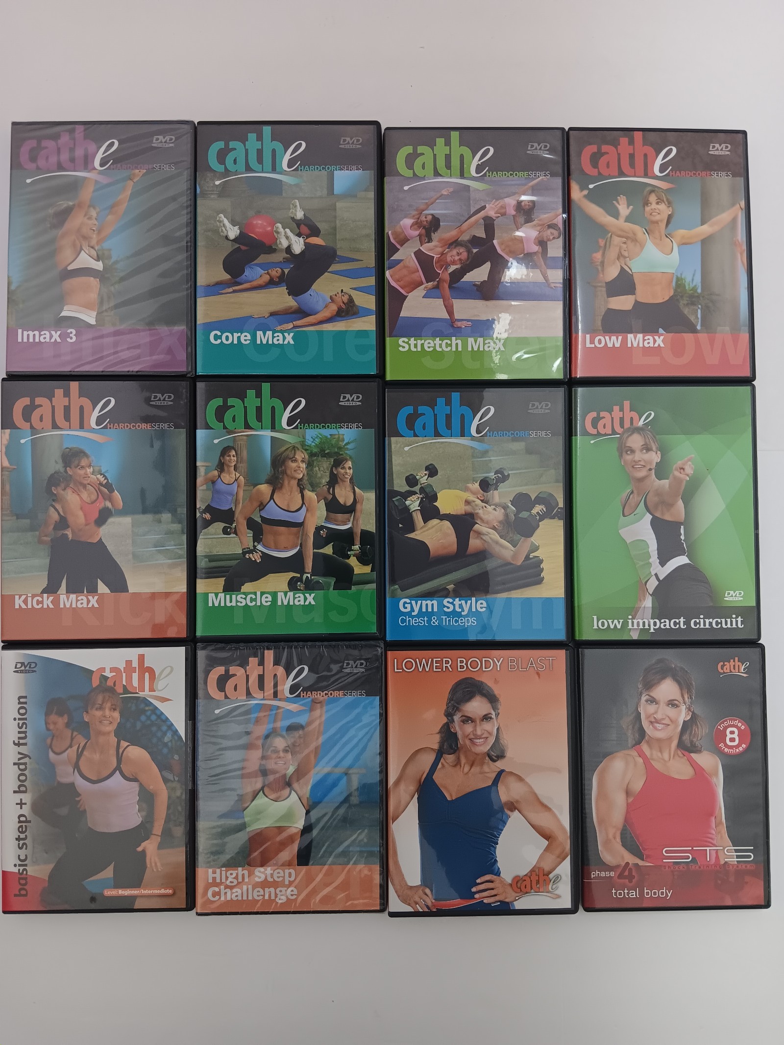 Cathe Friedrich 12 DVD Lot Featuring Hardcore Series, Body Fusion & Total Body