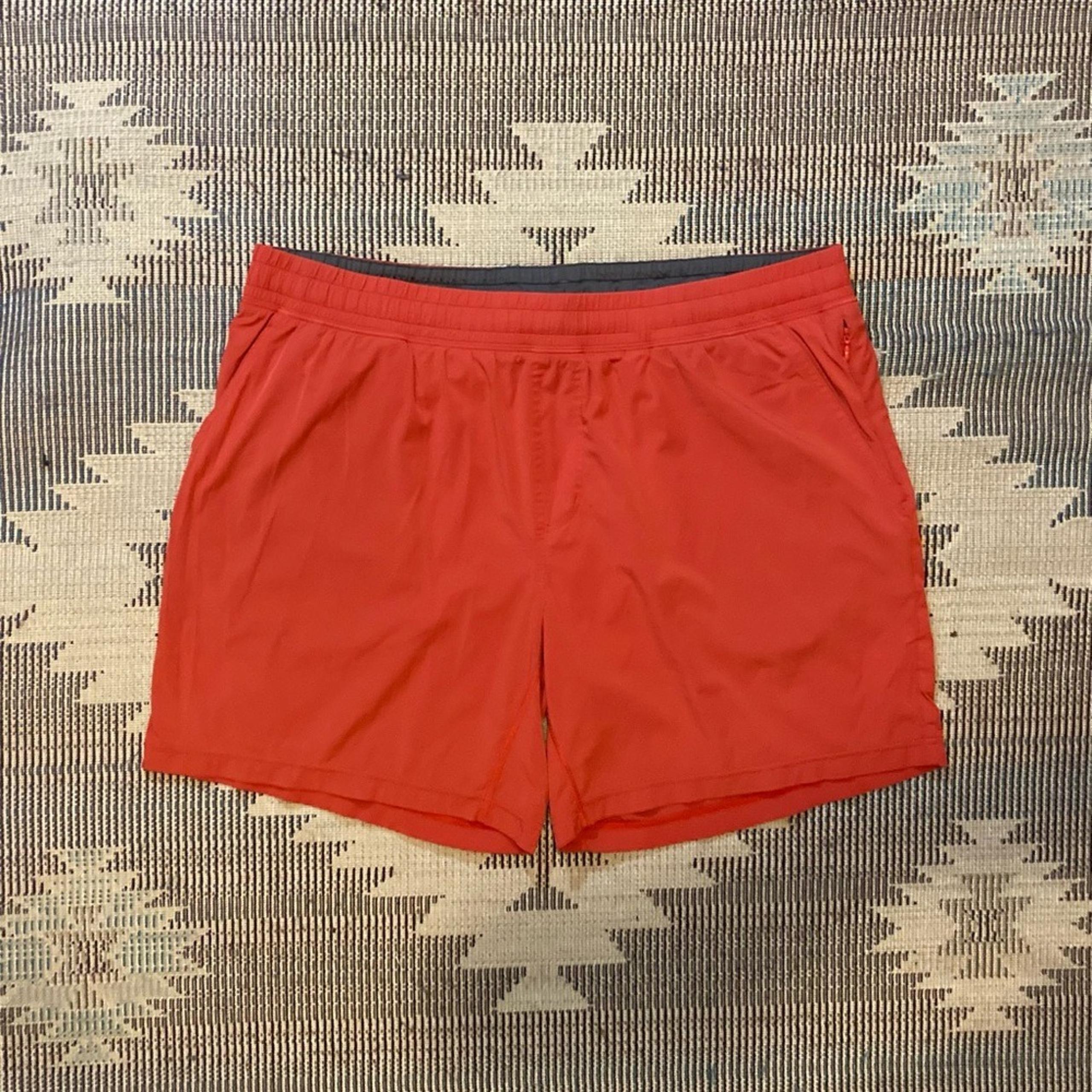 Rhone Men's 7" Unlined Lightweight Red Athletic Breathable Nylon Gym Shorts