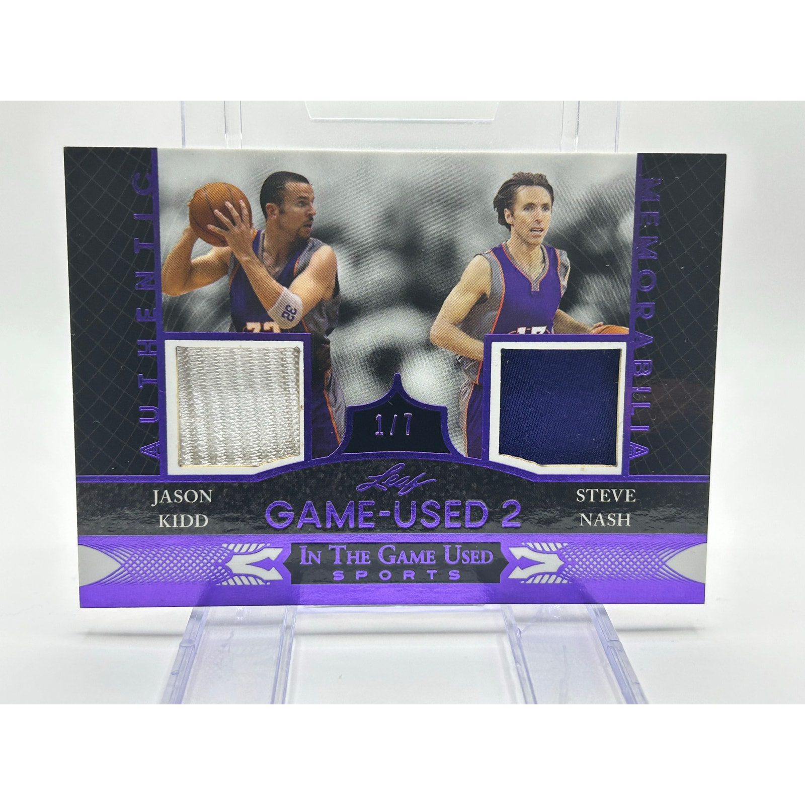 2024 Leaf In The Game Used Steve Nash & John Stockton Dual Jersey Patch 1/7 SSP