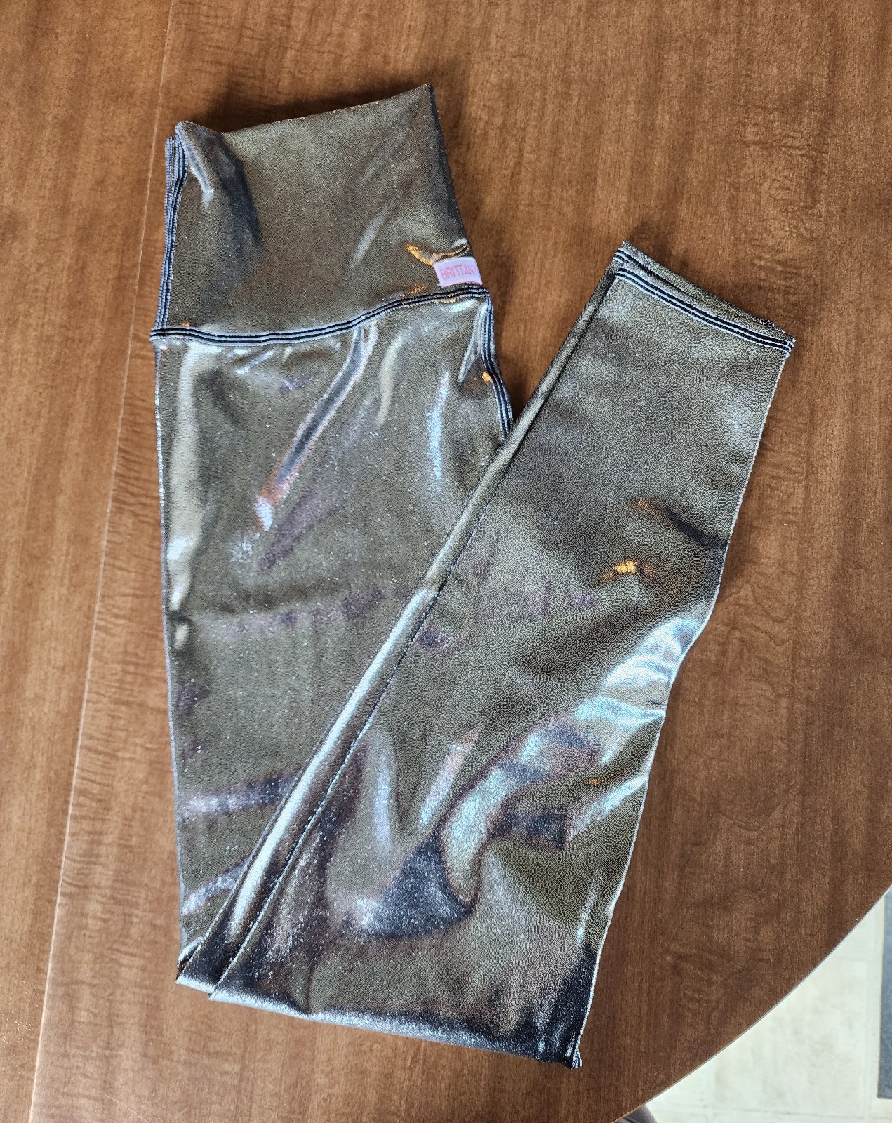 Brittany Allen Metallic Leggings 29 - Black Silver, Size XL, NWT