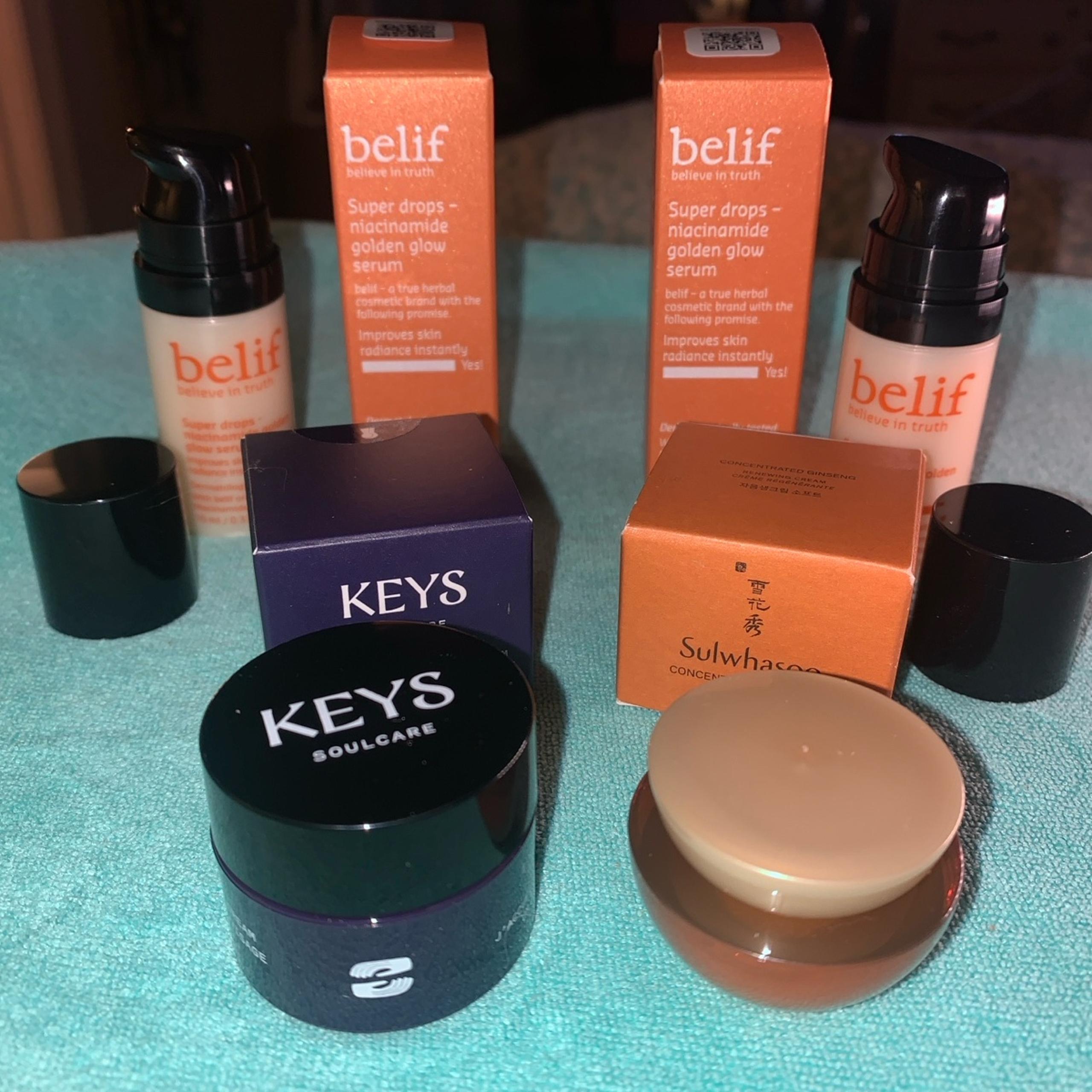 Skincare Bundle!! Luxury Deluxe Face Creams Serums!! Belif Niac. Glow Serum/Keys