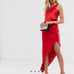 ASOS Satin Drape Midi Dress