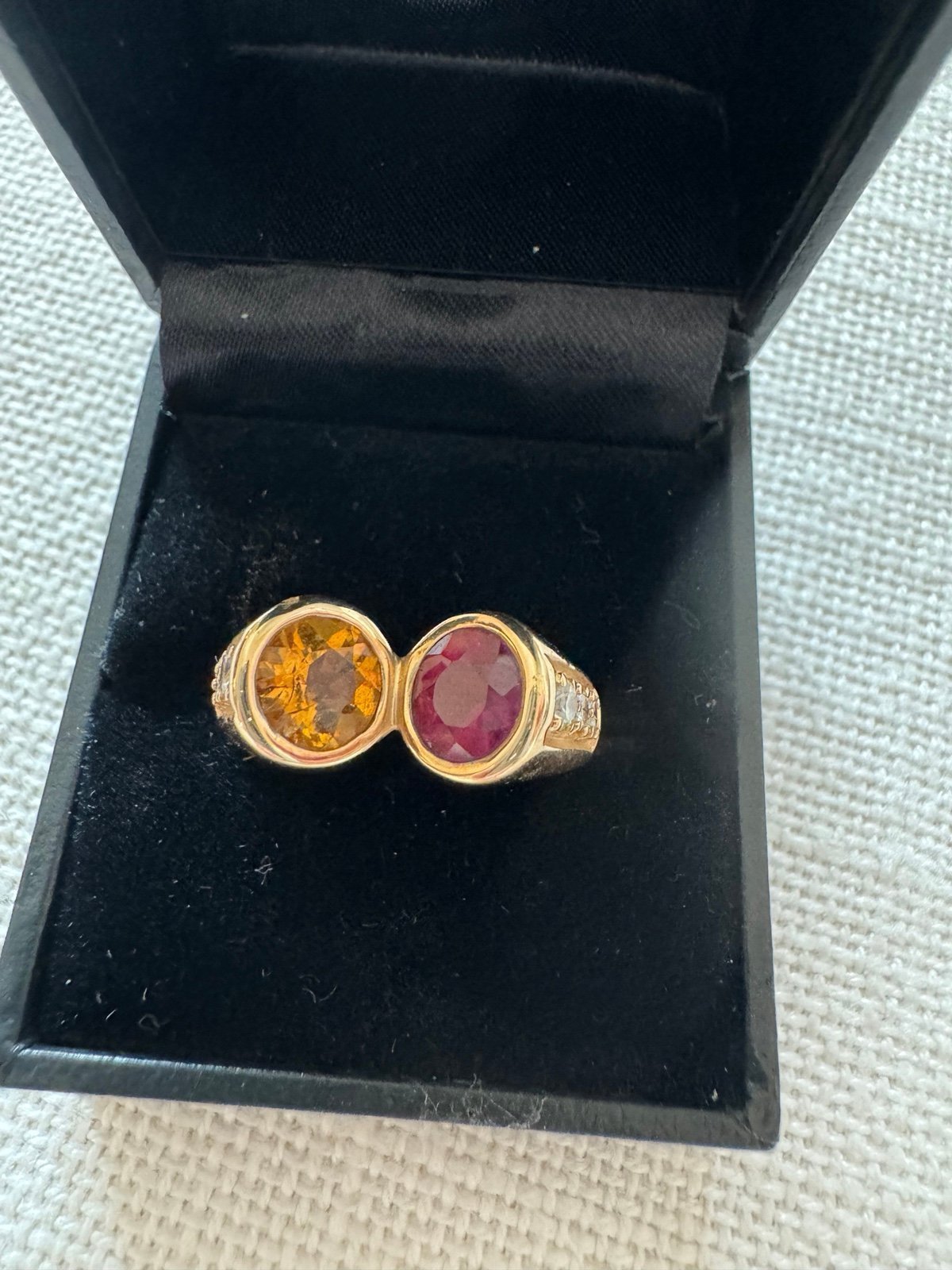 Custom 14K Gold Ring with Citrine & Tourmaline