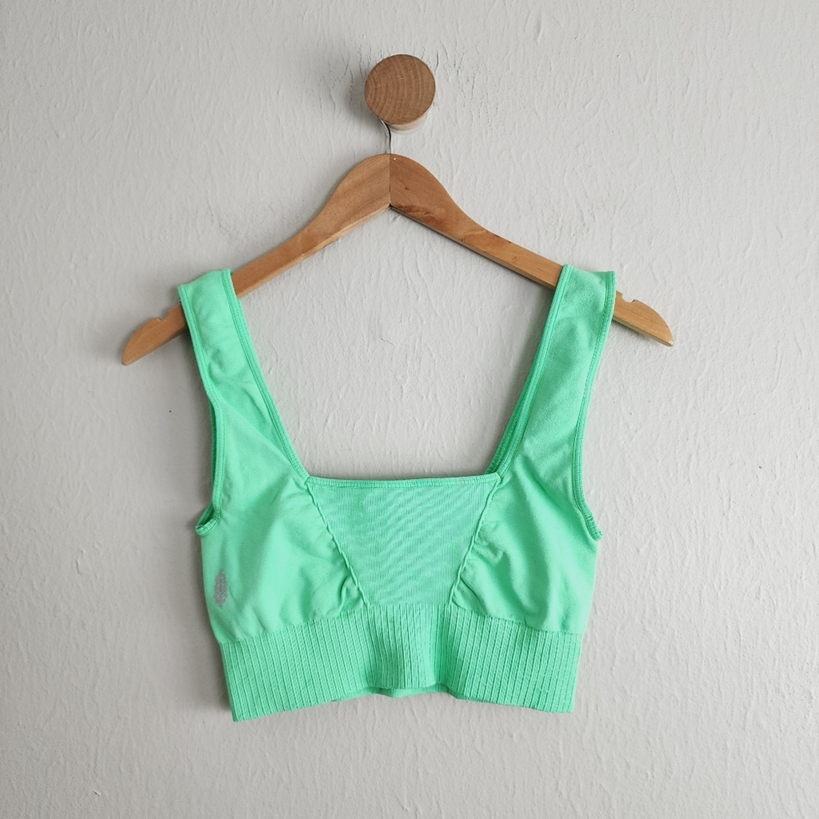 Free People Movement Good Karma Square Neck Sports Bra Green