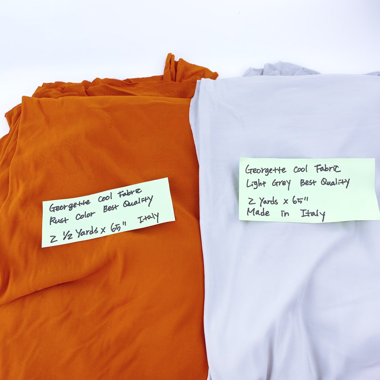 Georgette Rust & Light Grey Cool Fabric Made in Italy