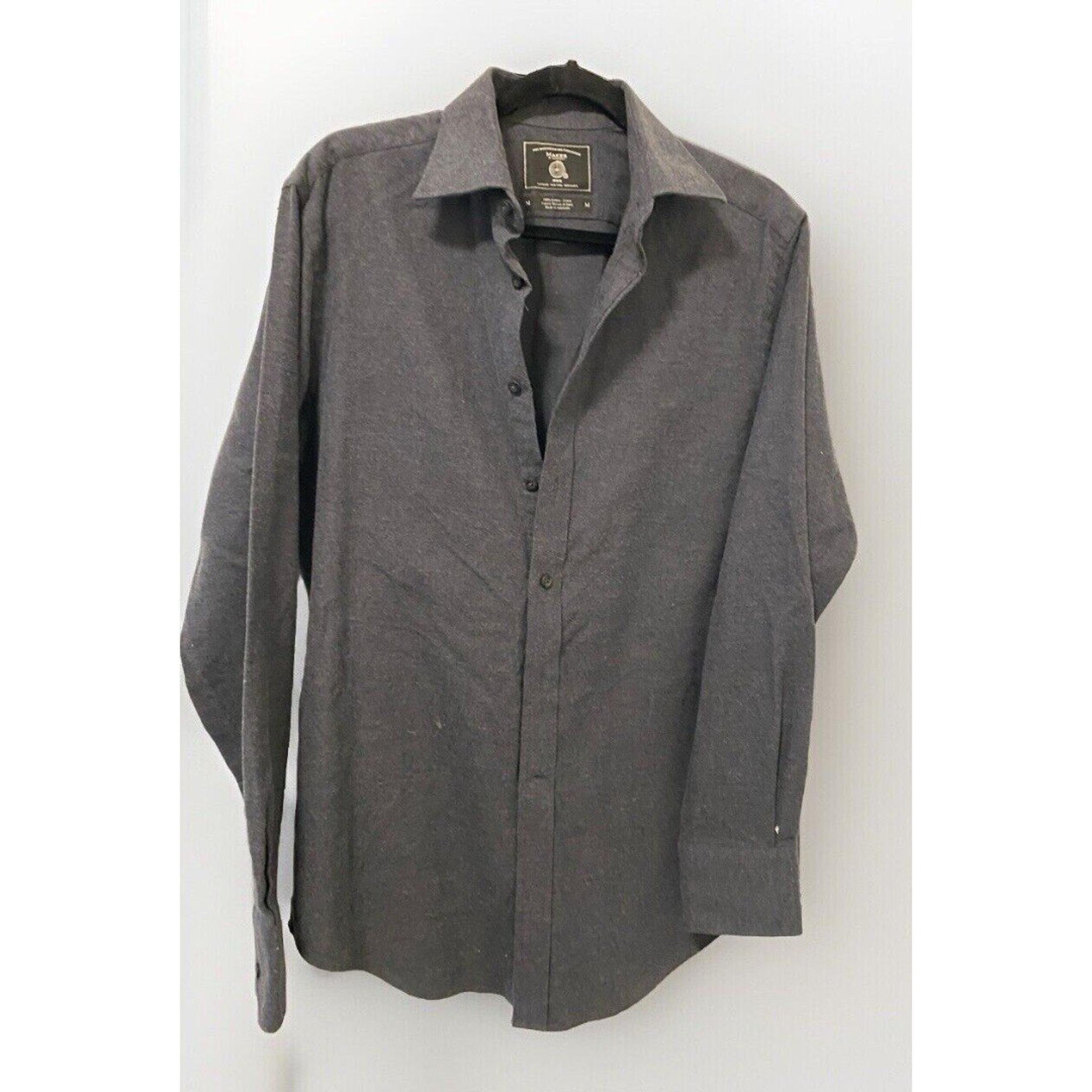 Maker and Company Button Down Shirt Men's Size Medium Gray Long Sleeve
