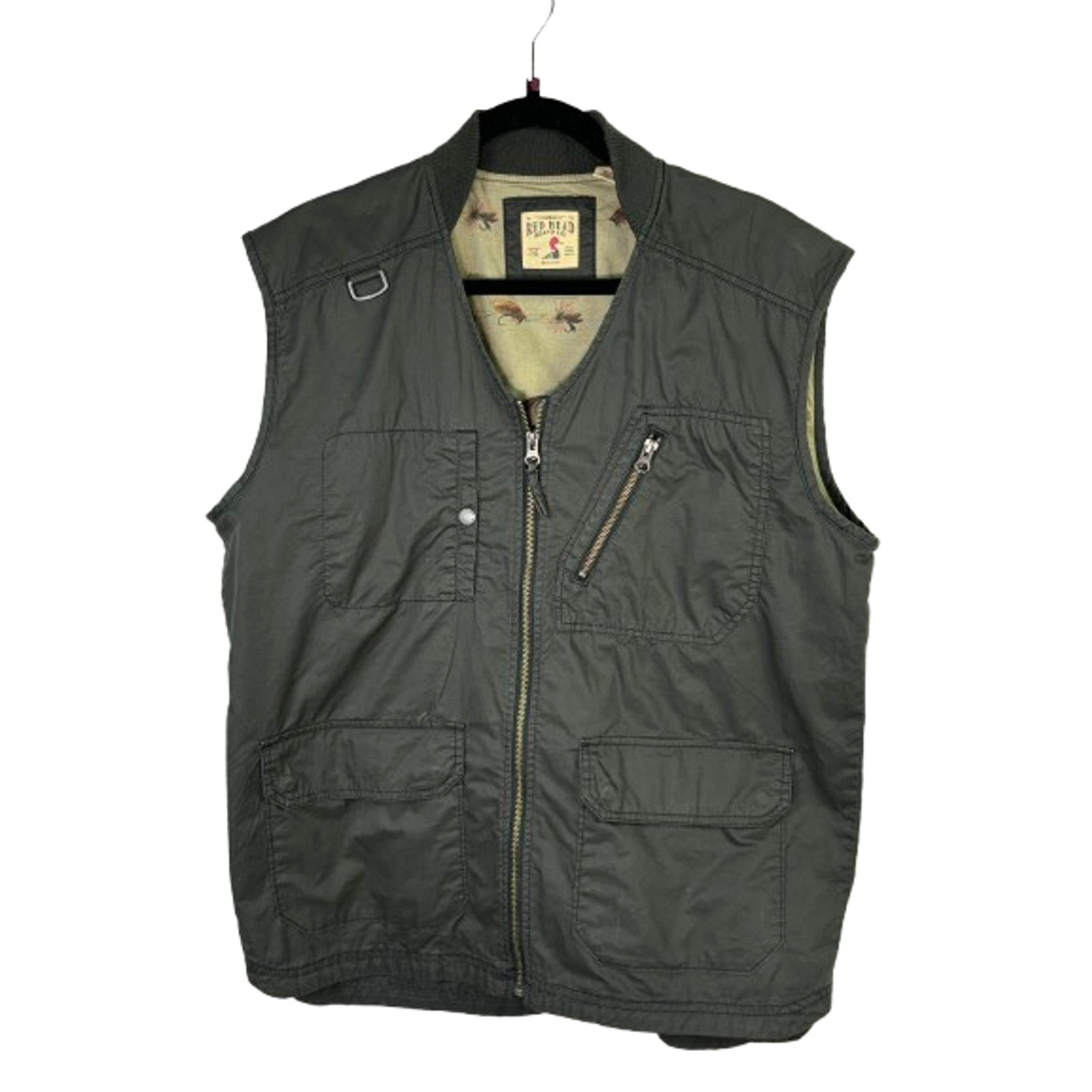 RedHead Vest Mens Medium Gray Outdoor Fishing Hiking Utility Pockets Full Zip