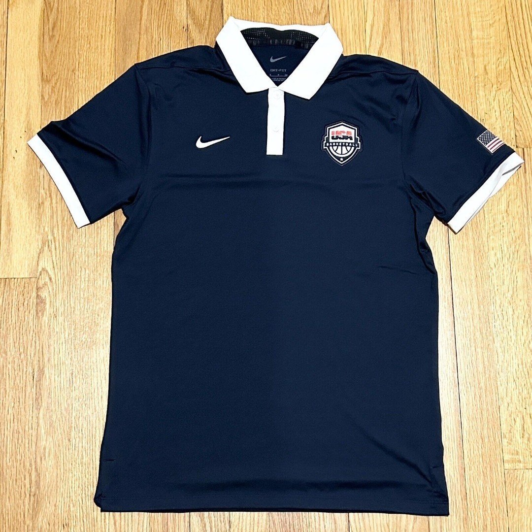 Nike Dri-FIT Team USA Basketball Men’s Size S Blue Olympics Performance Polo