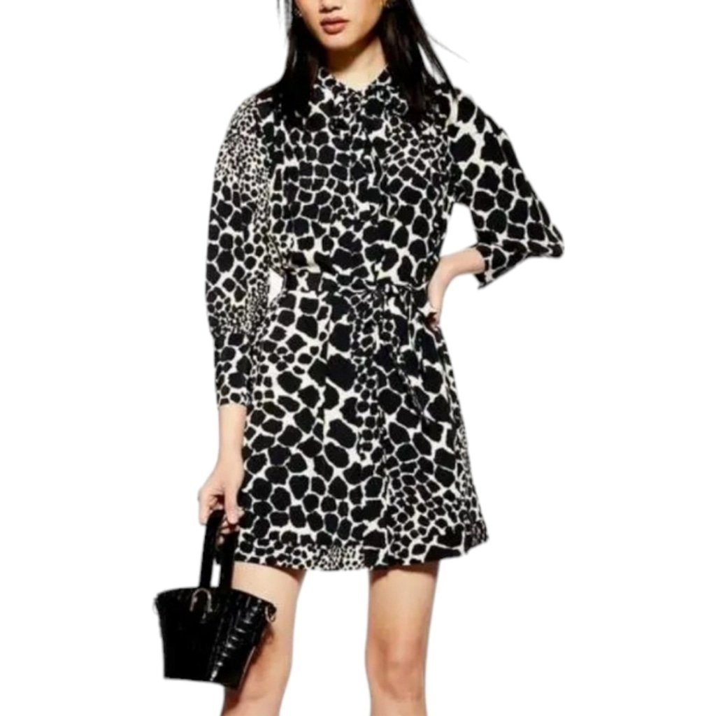 Topshop 3/4 Sleeve Button Button Down Dress