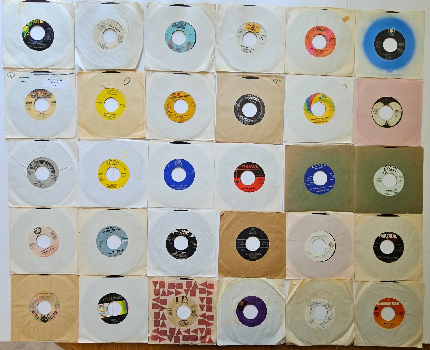 Lot Of 30 Various Artists 45 RPM Records LPs Jukebox Oldies Big Band Country (1)