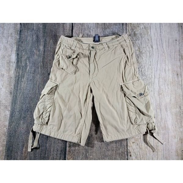 Polo Jeans Co Ralph Lauren RL67 Military Khaki Cargo Shorts Size 34 x 13