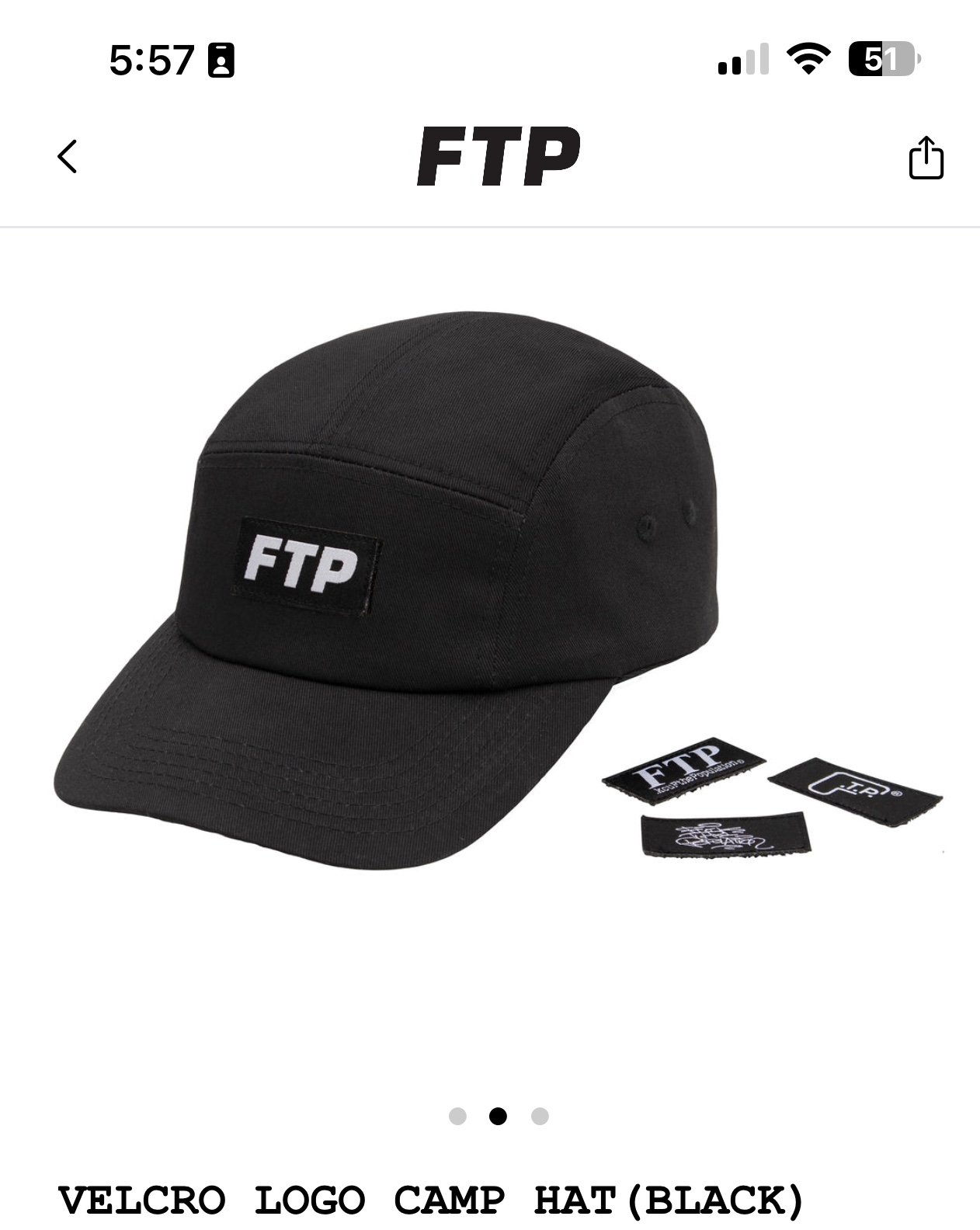 FTP Velcro 6 panel Interchangeable logographic camp cap