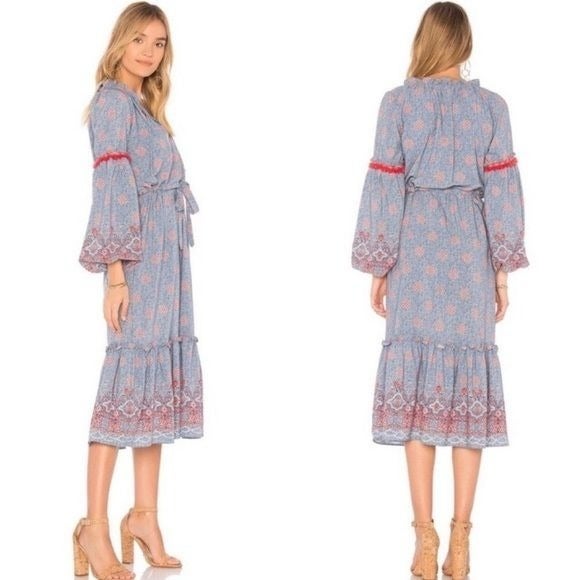 Misa Los Angeles NWT Meike Boho Cottagecore Midi Dress Size XS