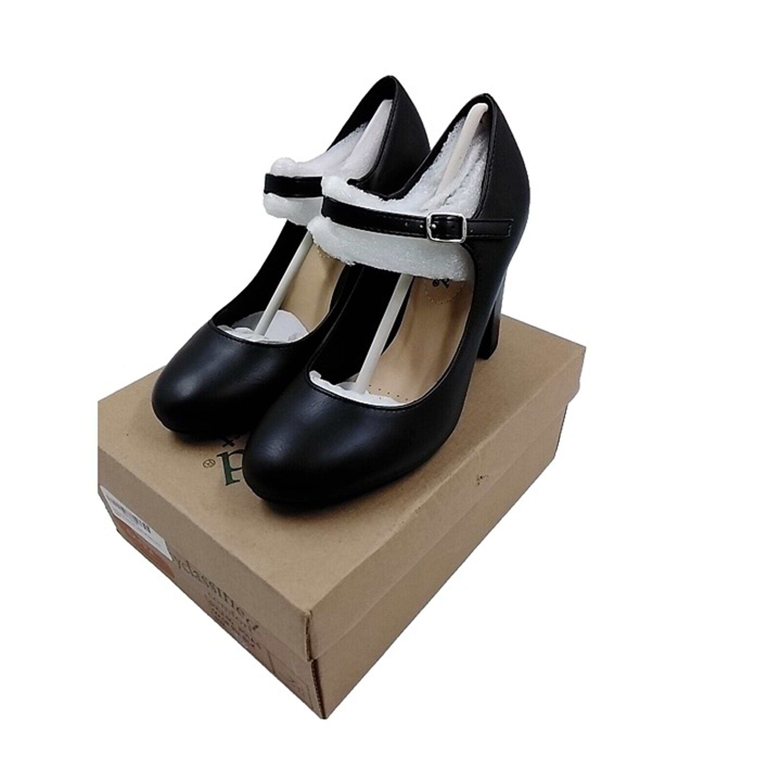 Cityclassified Ladies Womens Black Comfort Mary Jane Pumps Chunky Heels Sz 6 NEW