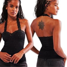 Free People Eyelet Seamless Halter Top