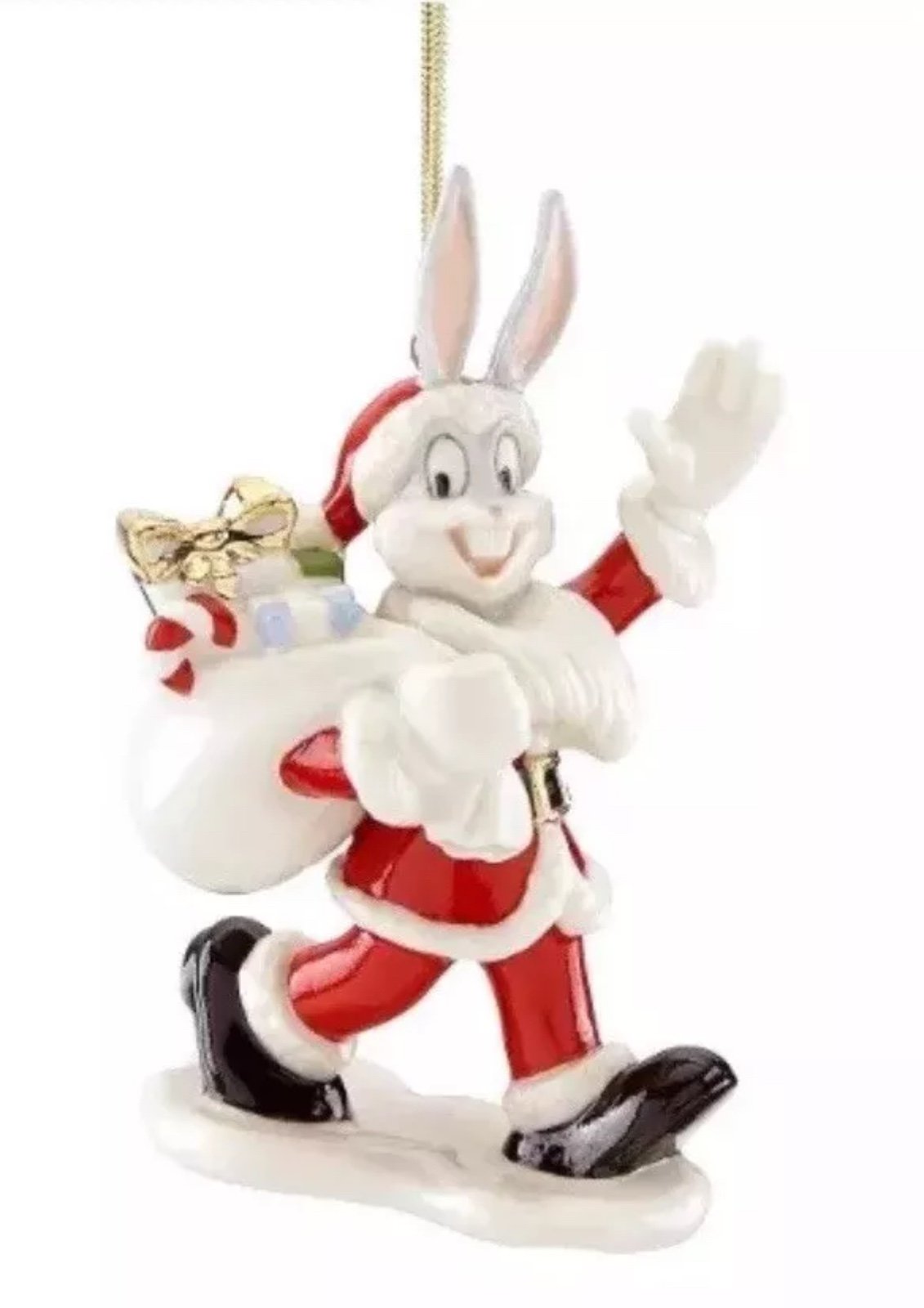 Lenox Looney Tunes Bugs Bunny Santa Ornament New