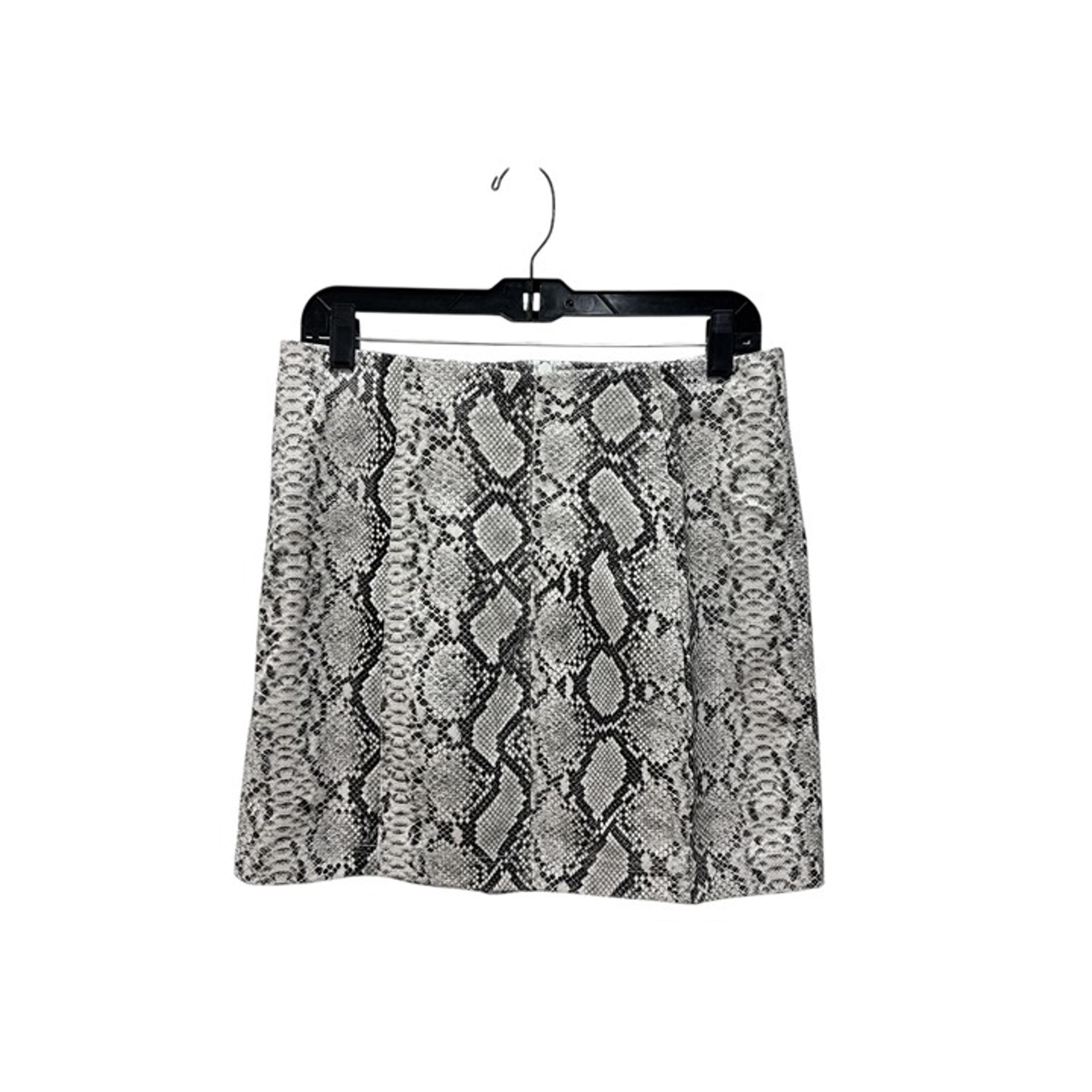 LULUS Women Venture Out Snake Print Vegan Leather Mini Skirt LARGE