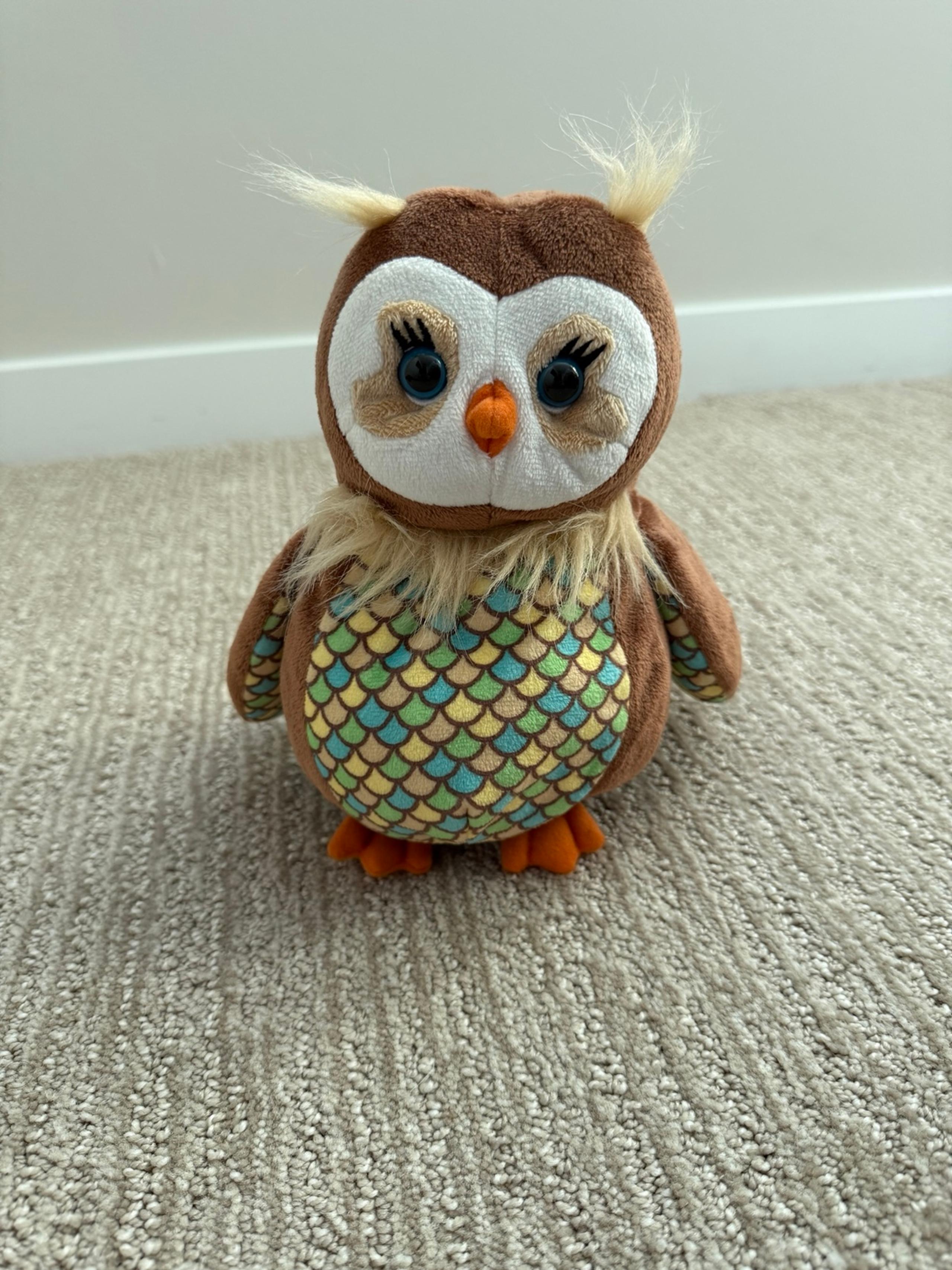 Webkinz Ganz Plush Opal Owl 8" Stuffed Animal Toy Colorful No Code