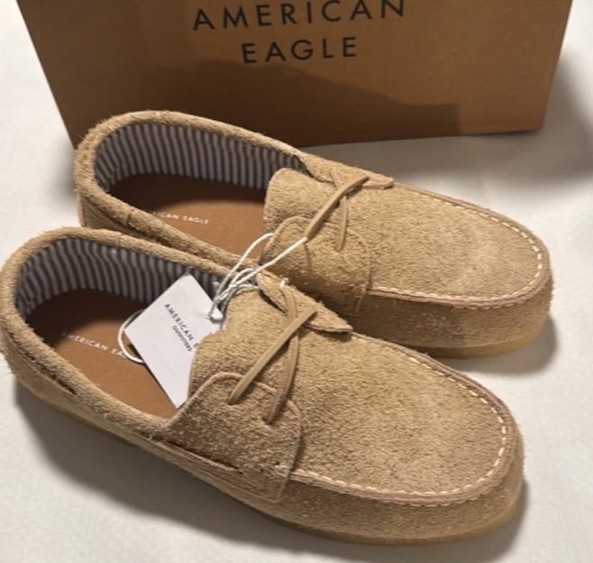 Suede Boat Shoes Mens 12 Tan American Eagle