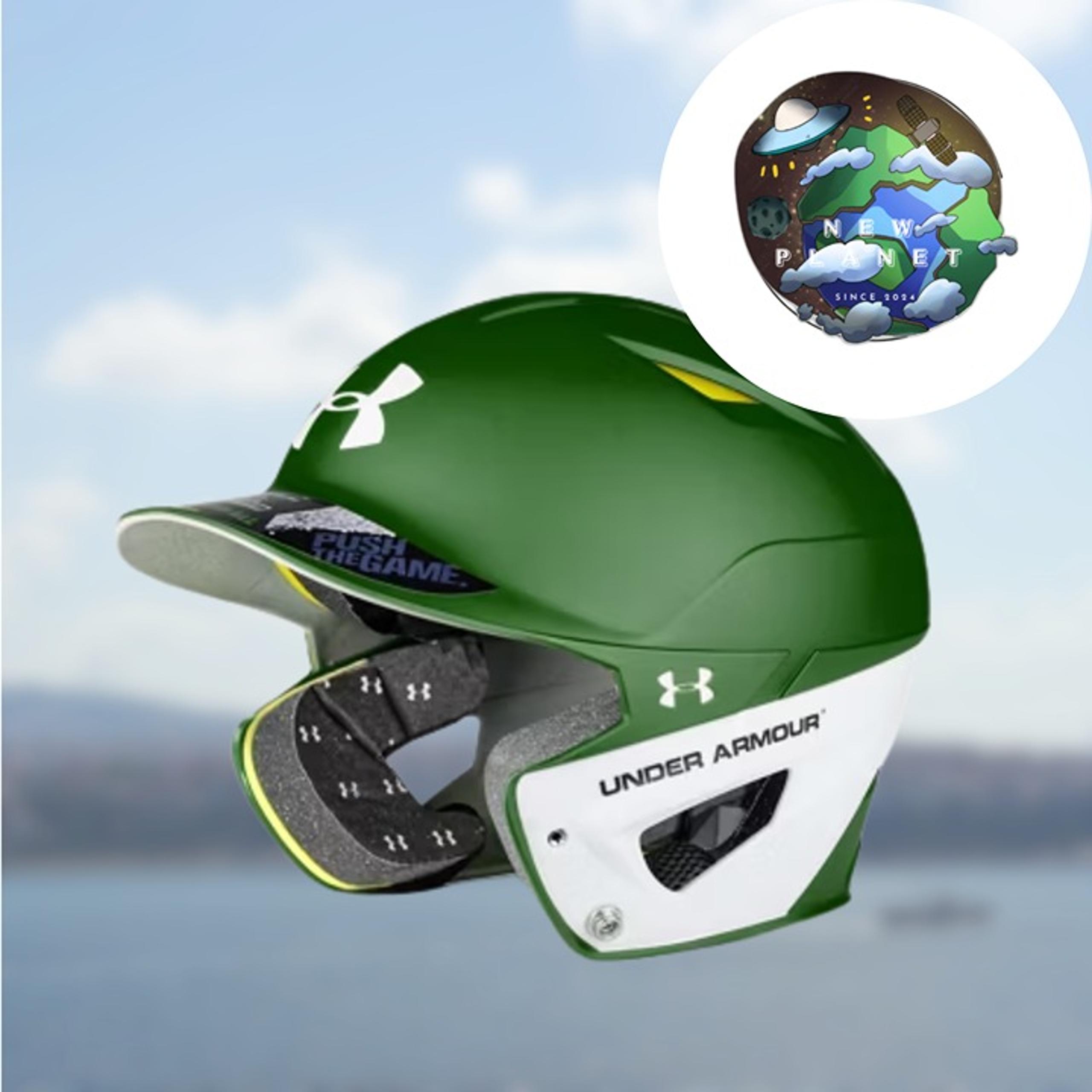 NWT UA Converge Matte Two Tone Adult Batting Helmet | Forest Green/White-301