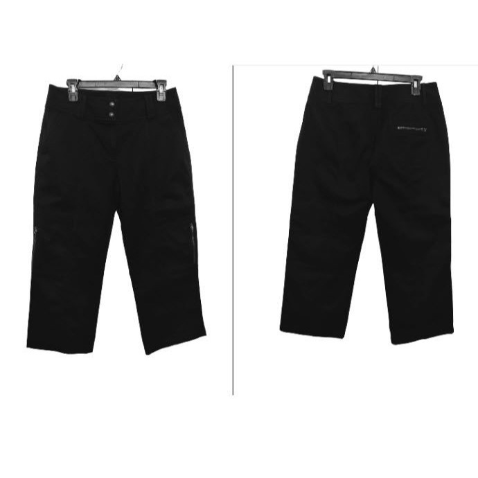 St. John Sport - Black High-Waisted Cargo Cropped Pants Sz 2