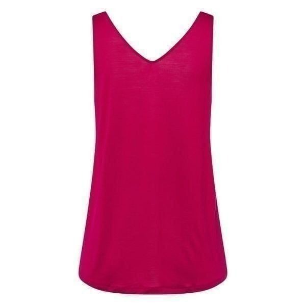 HANRO Balance Shirt Tank Top NWT Barberry V-Neck Size Small LYOCELL