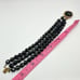 VIntage VTG Faceted Black Gold 3 Beaded Strand Bracelet Unbranded Quiet Luxury